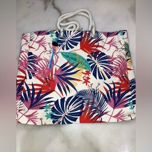 NWT Tropical Canvas Beach Tote